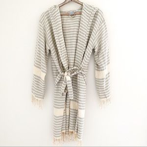 Hooded Tassle Boho Robe/Cardigan XL